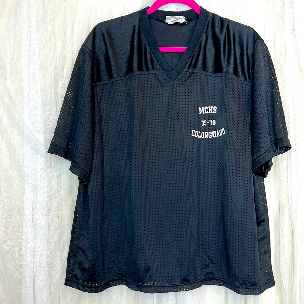 ⭐️ Teamwork MCHS Colorguards Wilder black mesh short sleeve v-neck shirt XXL